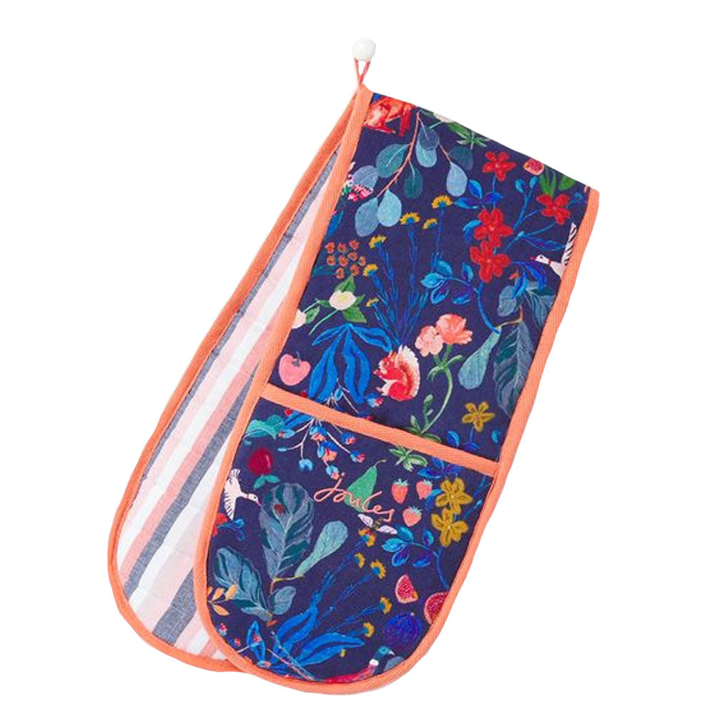 The Joules Double Oven Glove in Navy Print#Navy Print