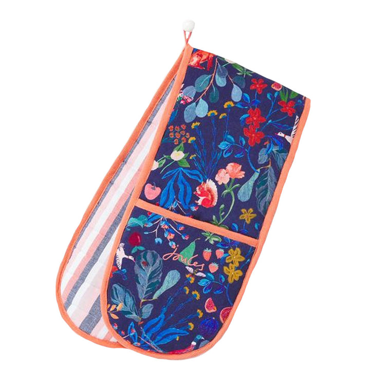 The Joules Double Oven Glove in Navy Print#Navy Print