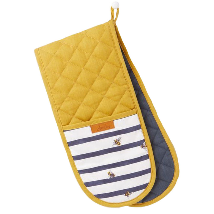 The Joules Double Oven Glove in Yellow Print#Yellow Print