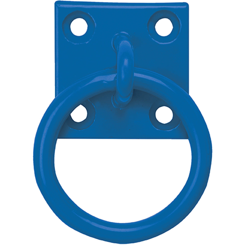 The Perry Equestrian Swivel Tie Ring on Plate - Pack of 2 in Blue#Blue