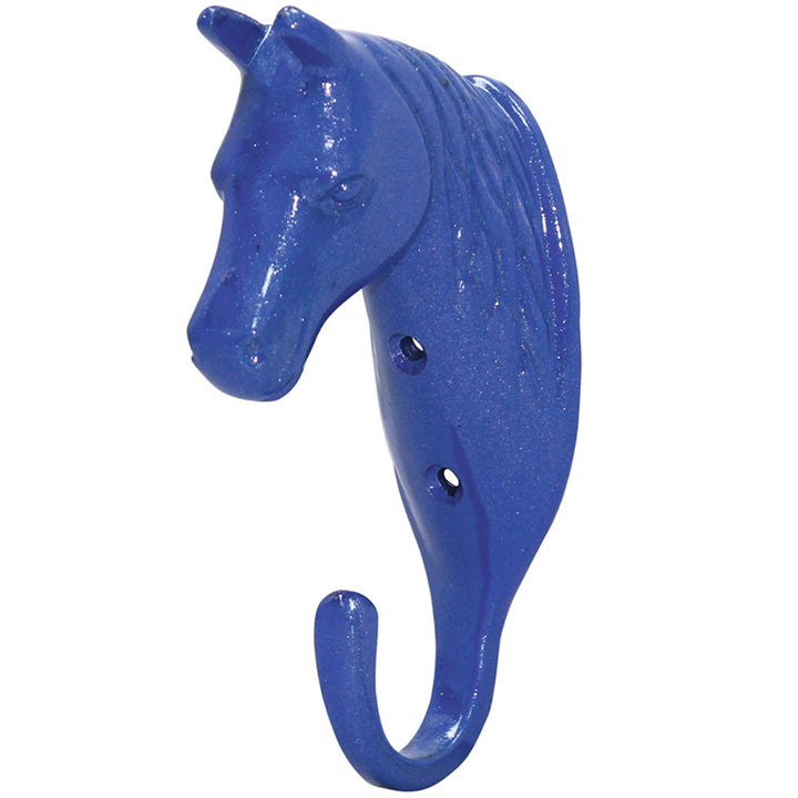 The Perry Equestrian Horse Head Single Stable / Wall Hook in Blue#Blue