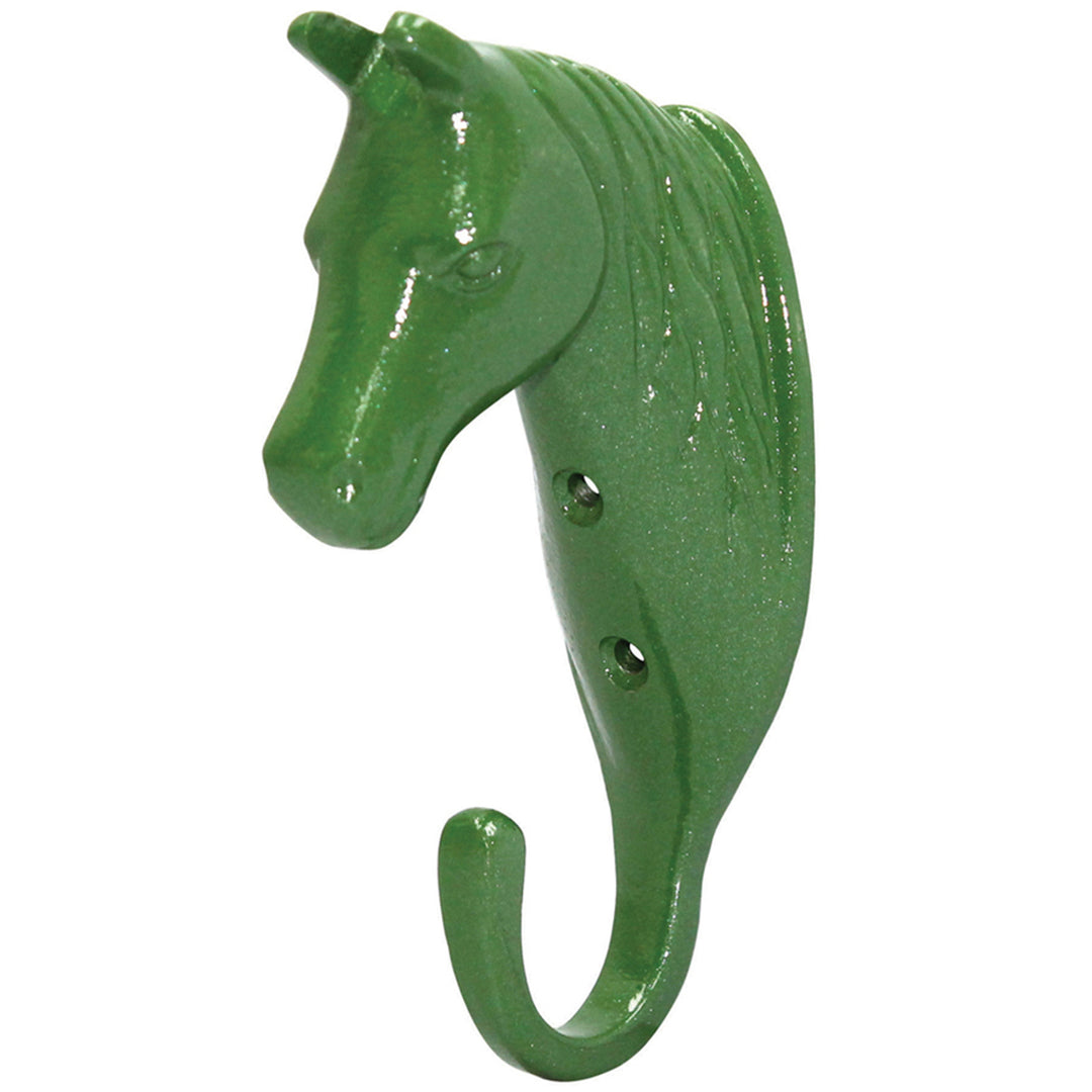 The Perry Equestrian Horse Head Single Stable / Wall Hook in Green#Green