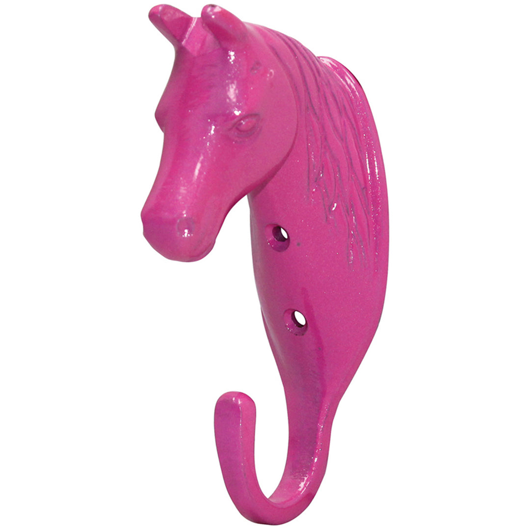 The Perry Equestrian Horse Head Single Stable / Wall Hook in Pink#Pink