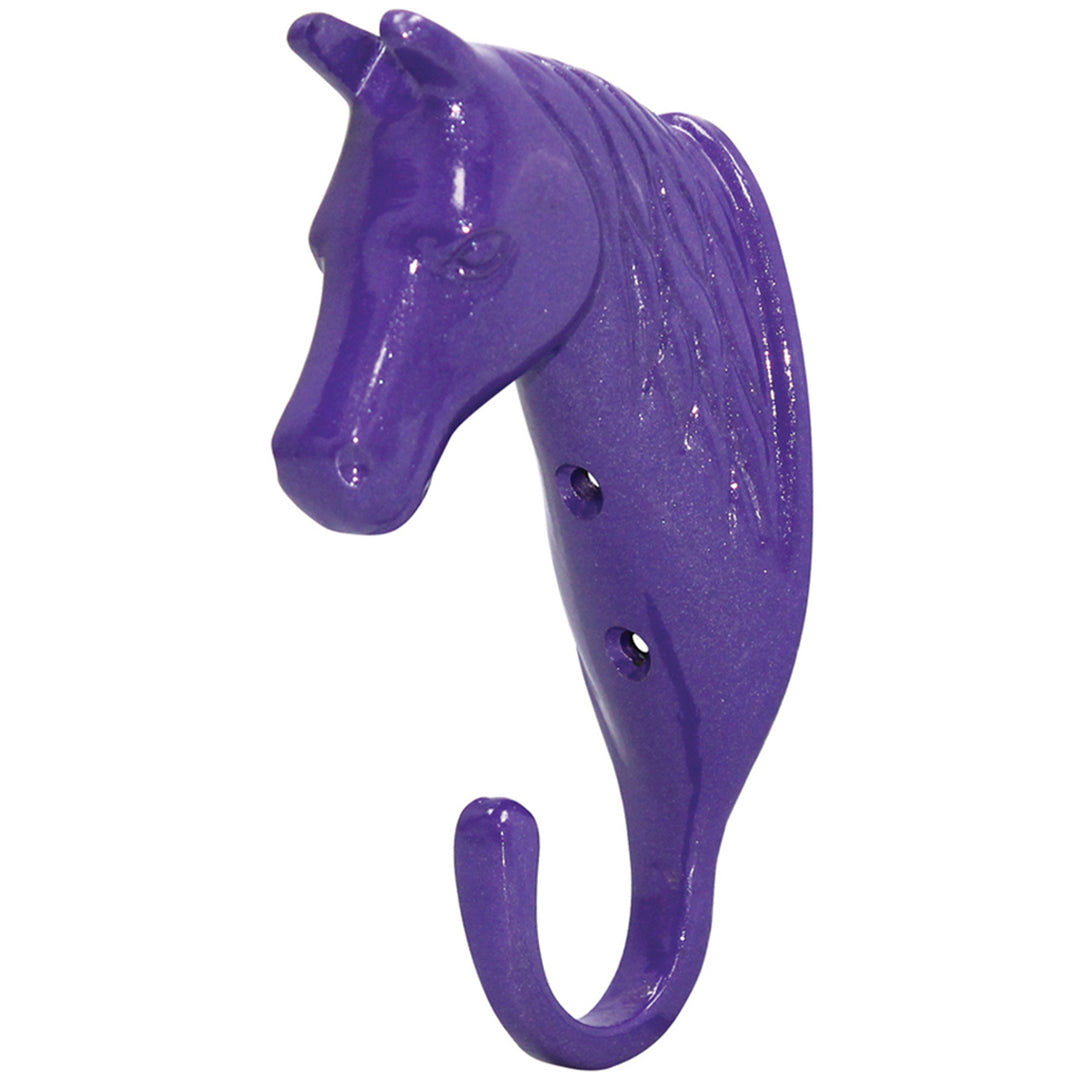 The Perry Equestrian Horse Head Single Stable / Wall Hook in Purple#Purple