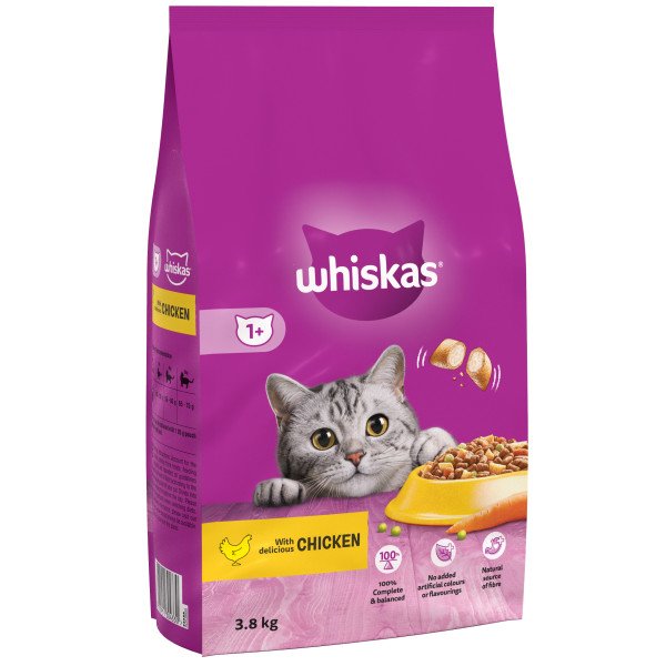 Whiskas Dry 1+ Cat Food with Chicken 3.8kg