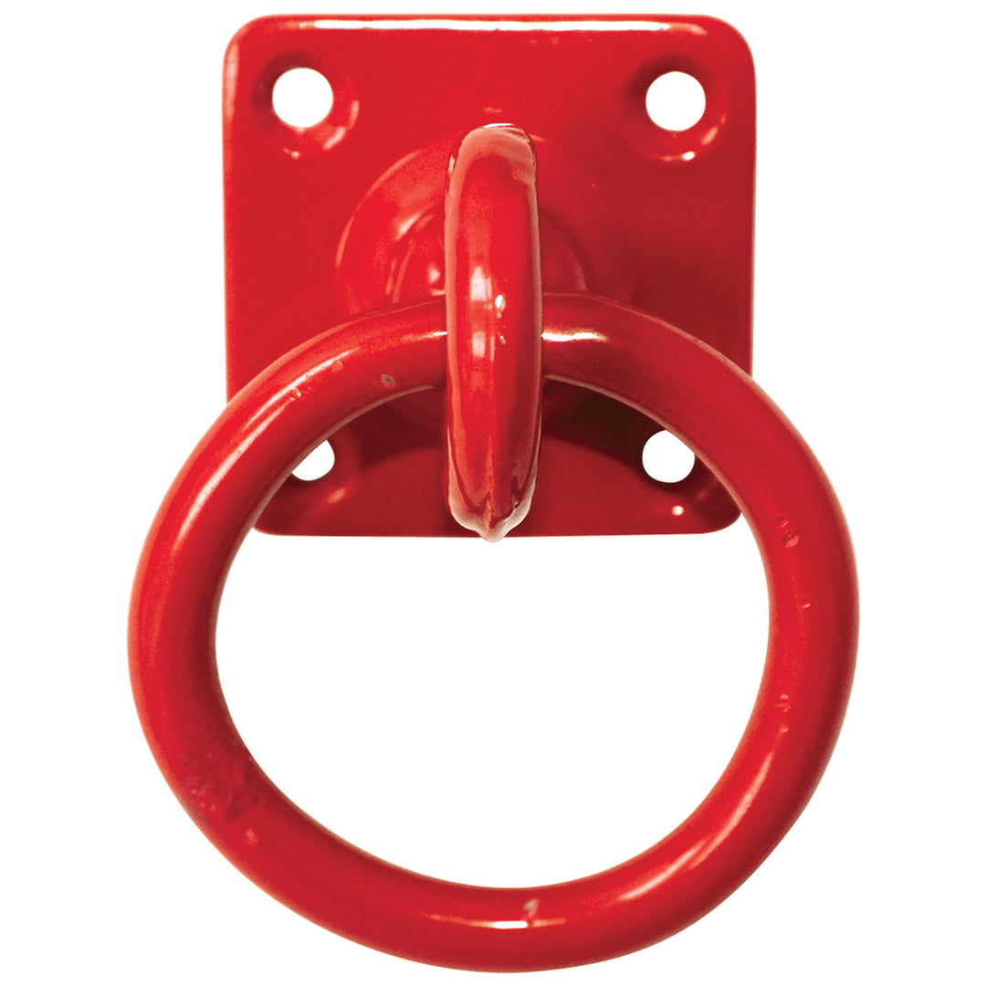 The Perry Equestrian Swivel Tie Ring on Plate - Pack of 2 in Red#Red