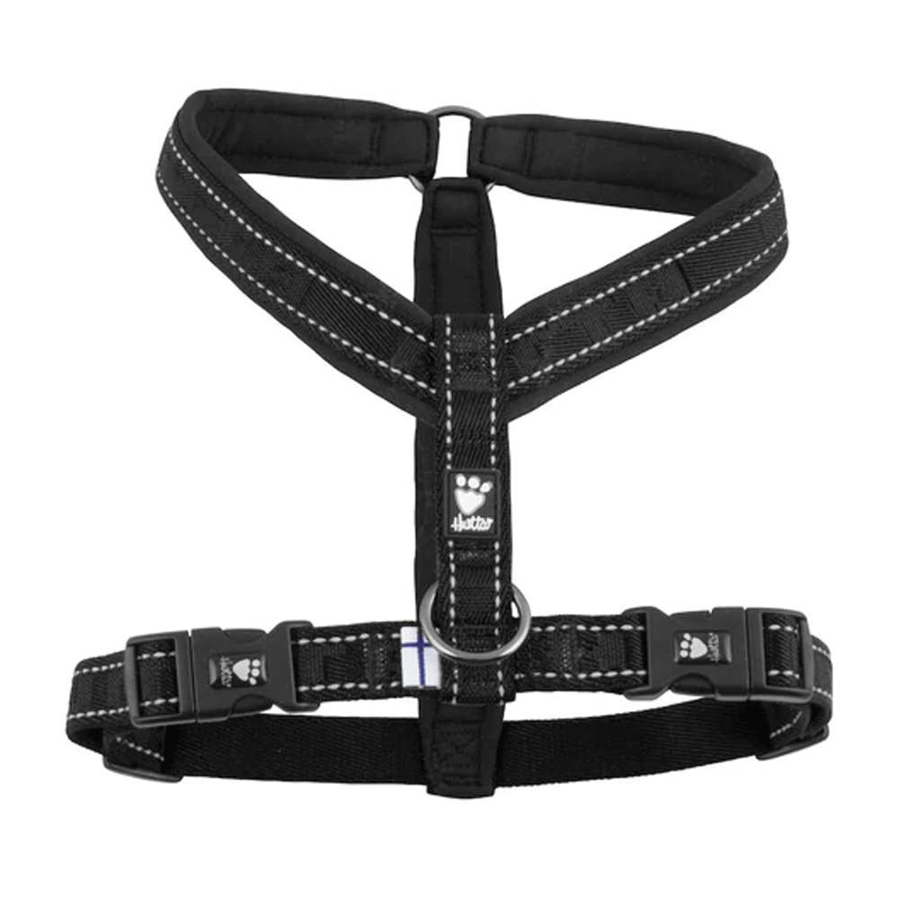 The Hurtta Casual Padded Y-Harness for Dogs in Black#Black
