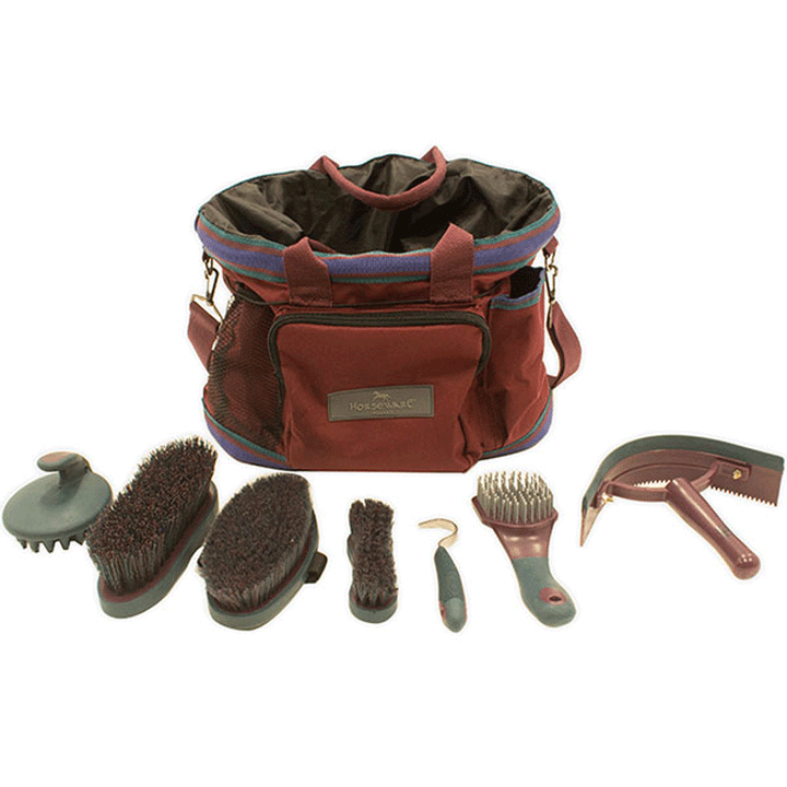 The Rambo Newmarket Grooming Kit in Burgundy#Burgundy