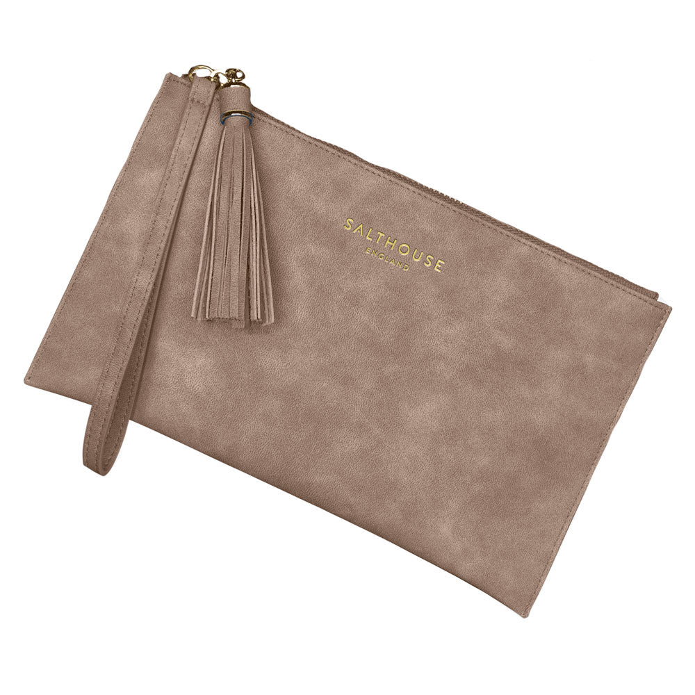 The Salthouse Serafina Clutch Bag in Taupe#Taupe