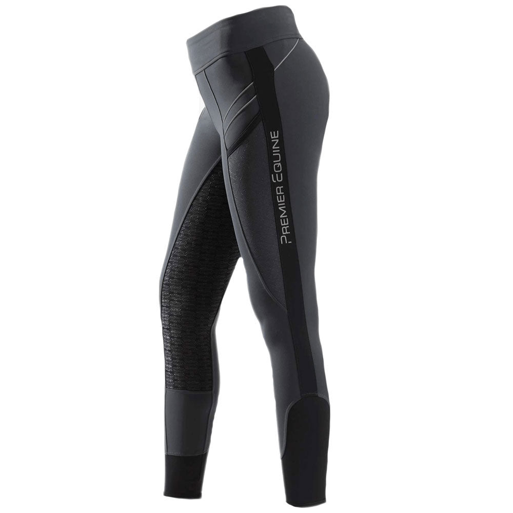 Premier Equine Ladies Ronia Gel Pull-On Riding Tights in Grey#Grey