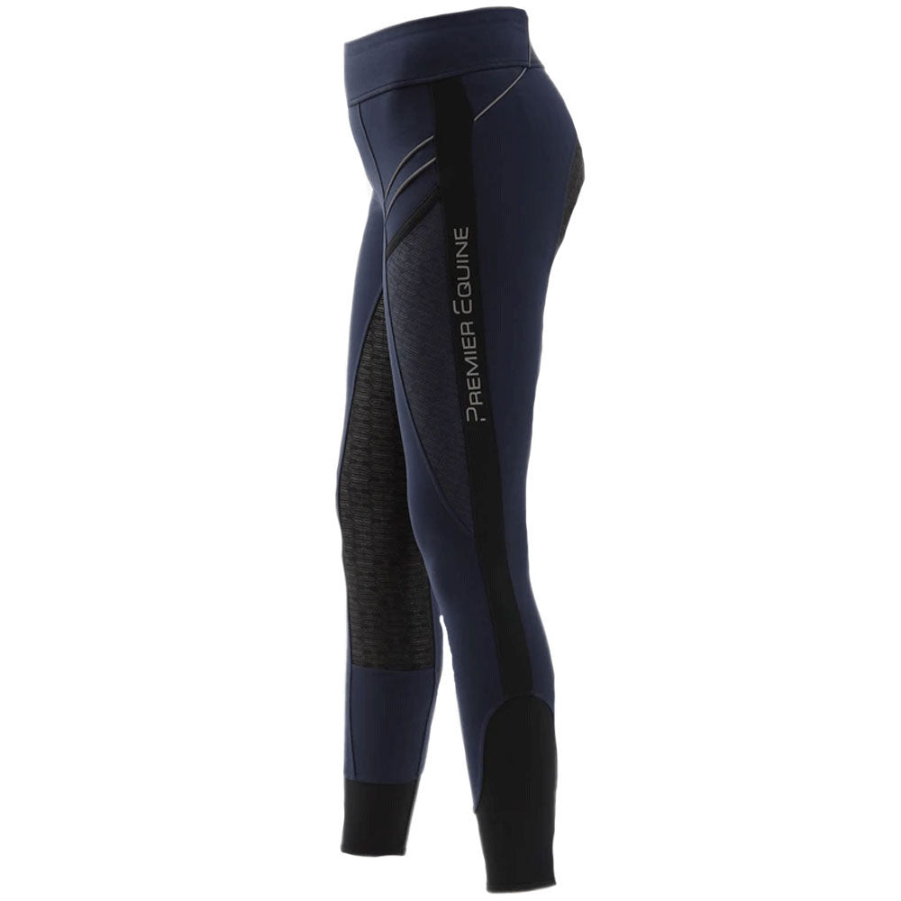 The Premier Equine Ladies Ronia Gel Pull-On Riding Tights in Navy#Navy