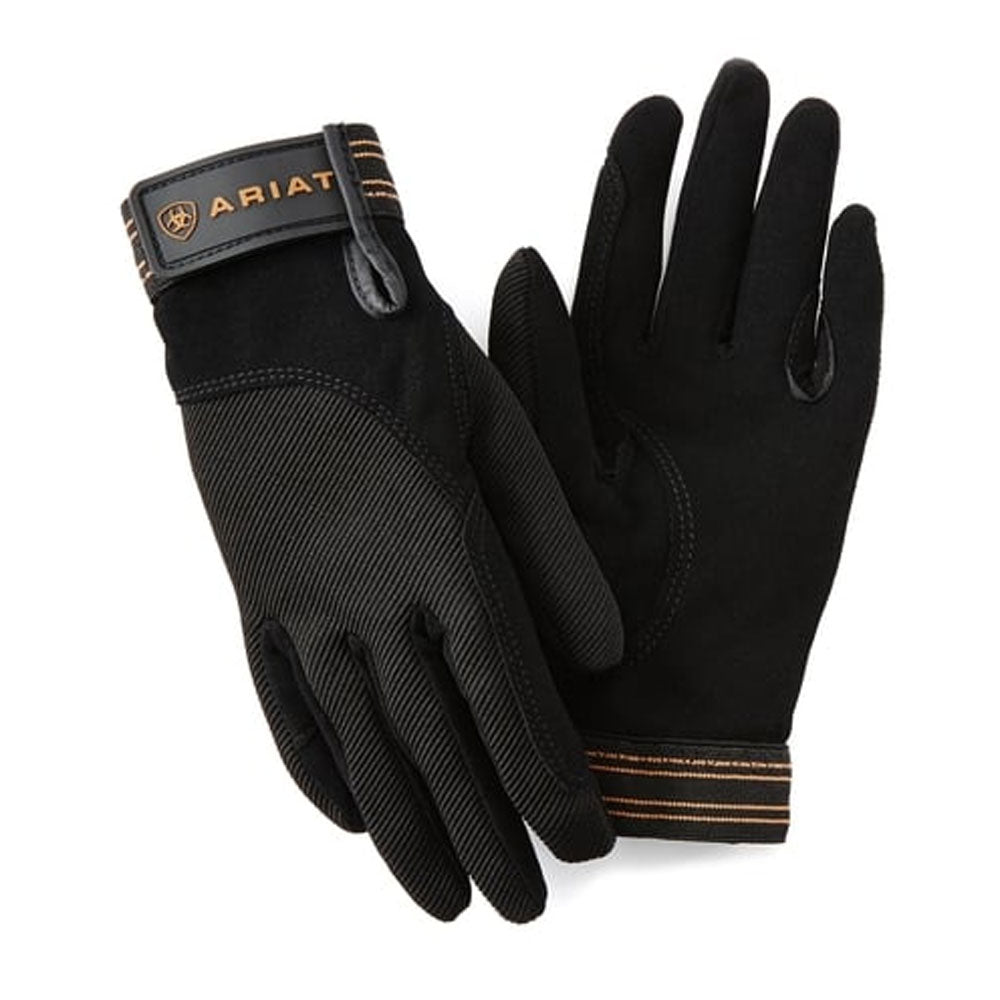 The Ariat Tek Grip Riding Gloves in Black#Black