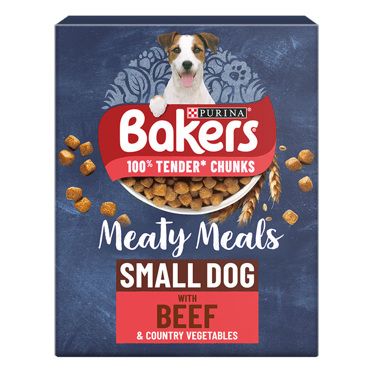 Bakers Meaty Meals Small Dog Food Rich in Beef 1kg