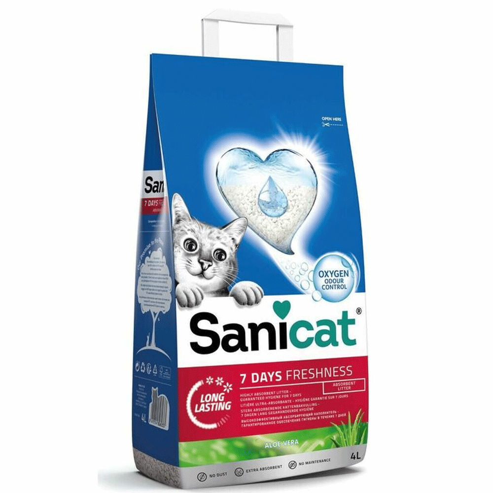 Sanicat Aloe Vera 7 Day Non-Clumping Clay Cat Litter 4L