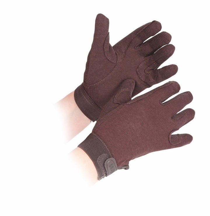 Shires Childrens Newbury Riding Gloves in Brown#Brown