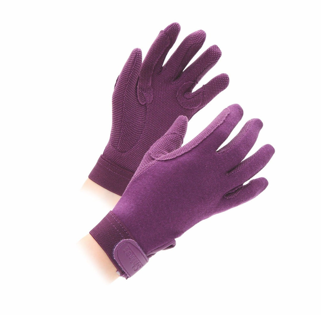 The Shires Adults Newbury Riding Gloves in Purple#Purple