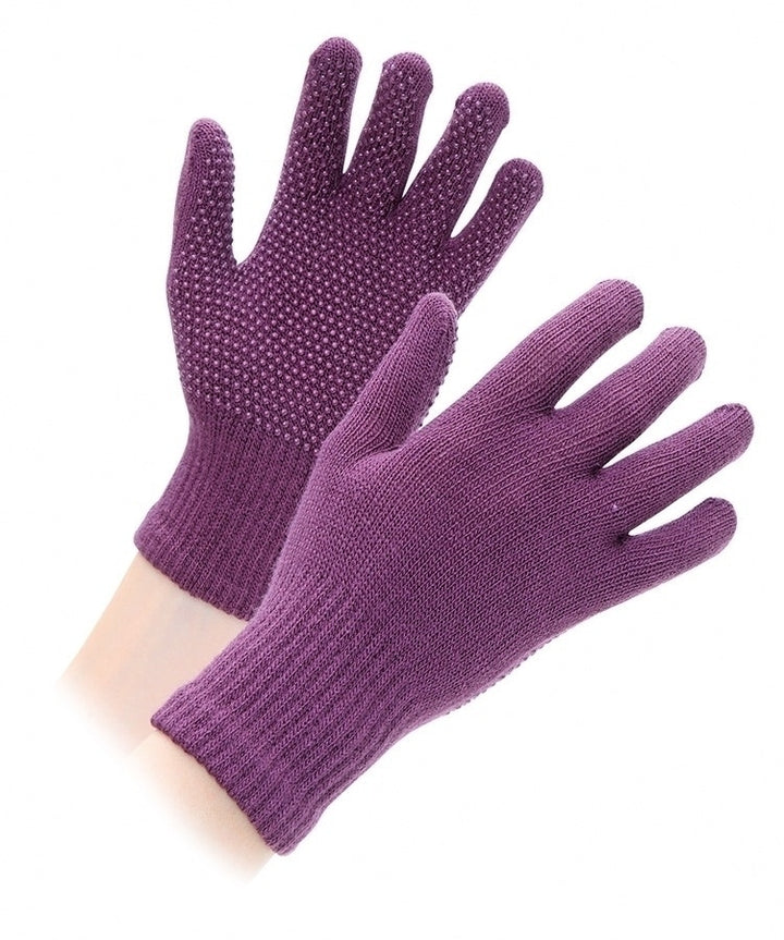 The Shires Childrens Suregrip Gloves in Purple#Purple