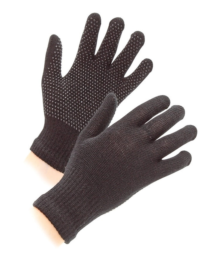 The Shires Childrens Suregrip Gloves in Black#Black