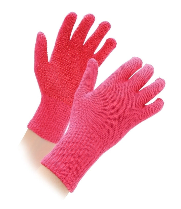 The Shires Childrens Suregrip Gloves in Pink#Pink