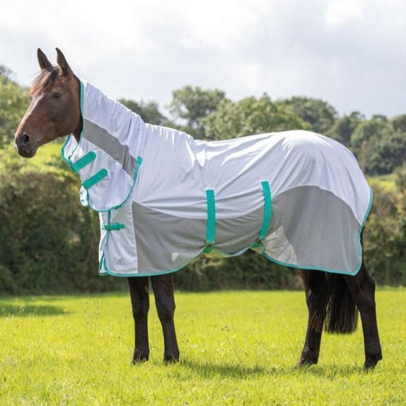 The Shires Tempest Original Mesh Fly Combo Fly Rug in White#White