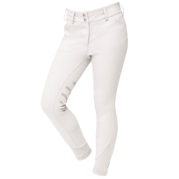 The Dublin Ladies Prime Gel Knee Patch Breeches in White#White