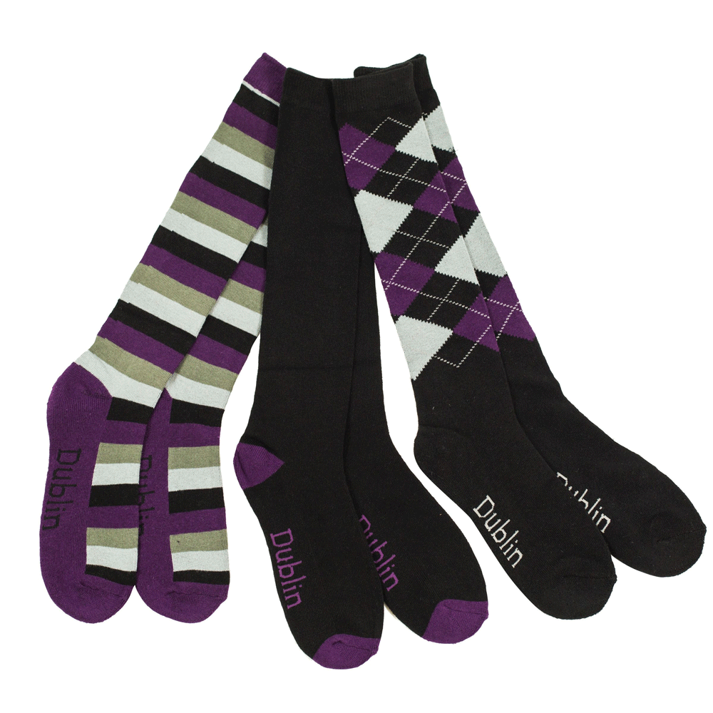 The Dublin Adults Socks - 3 Pack in Black#Black