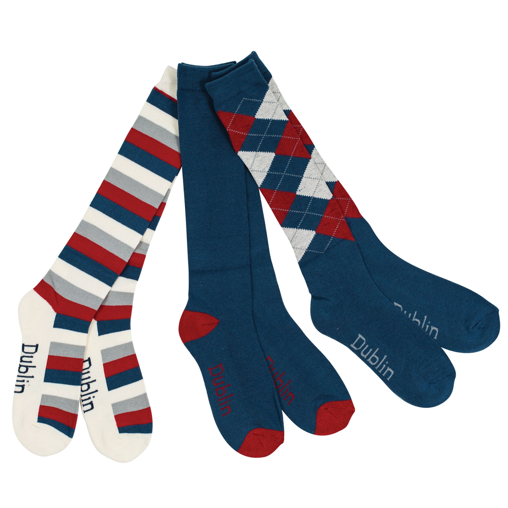 The Dublin Adults Socks - 3 Pack in Navy#Navy