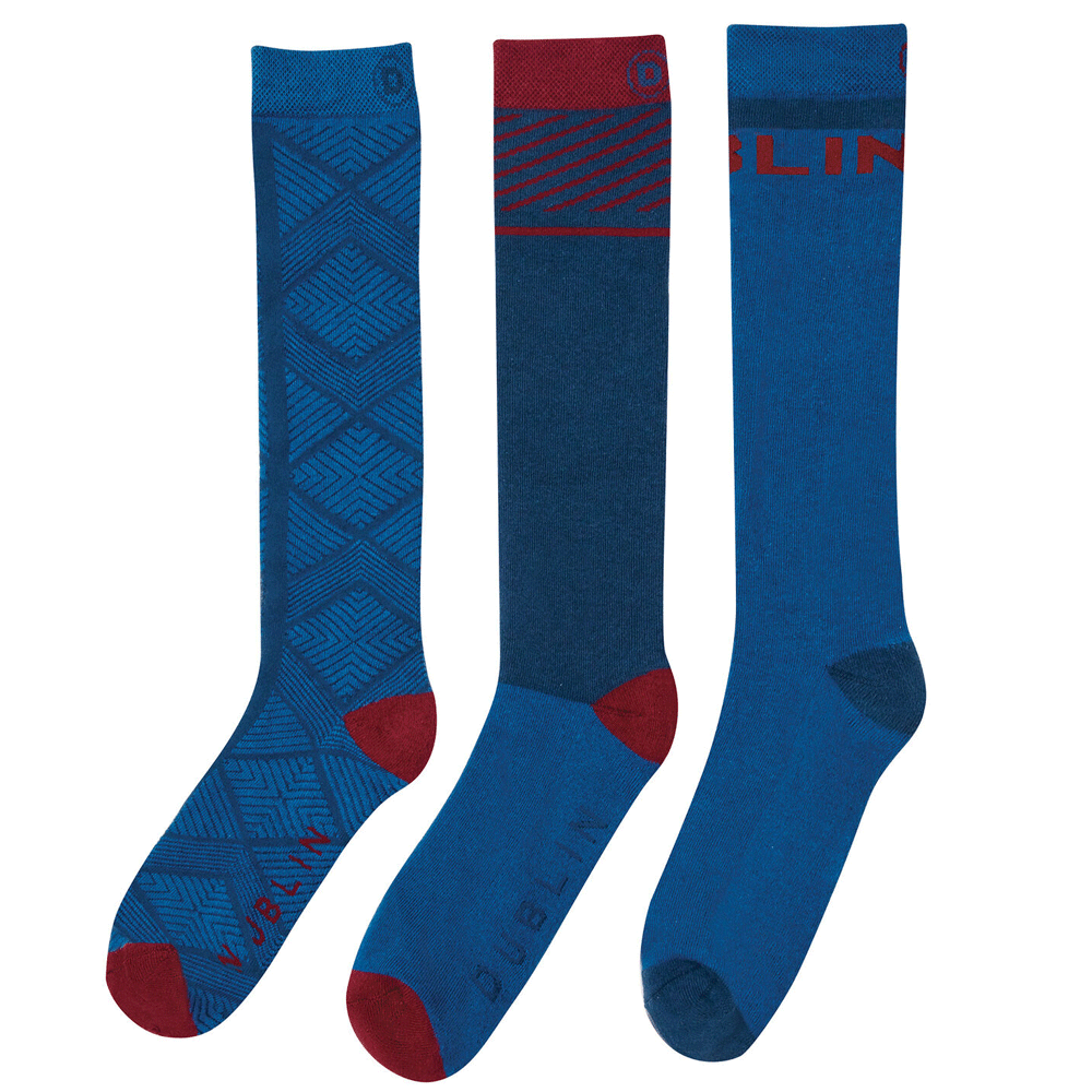 Dublin Adults Socks - 3 Pack in Blue#Blue