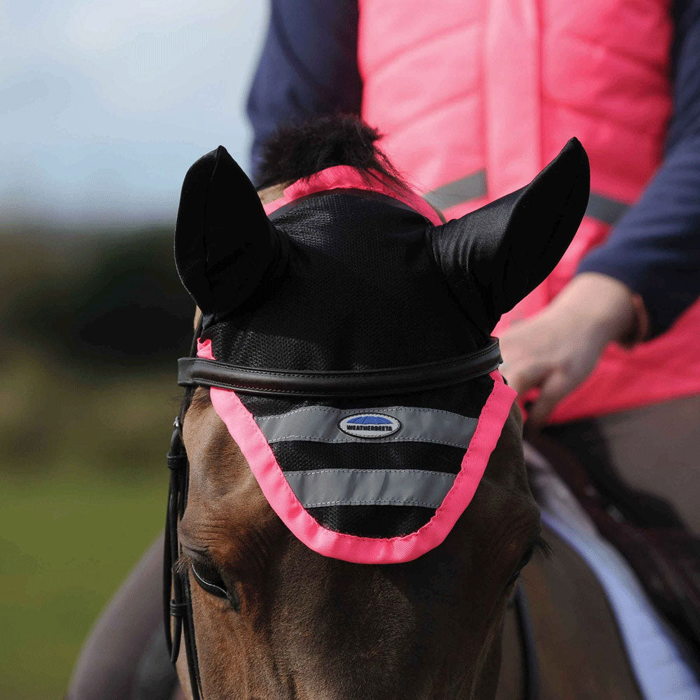 The Weatherbeeta Reflective Ear Bonnet in Pink#Pink