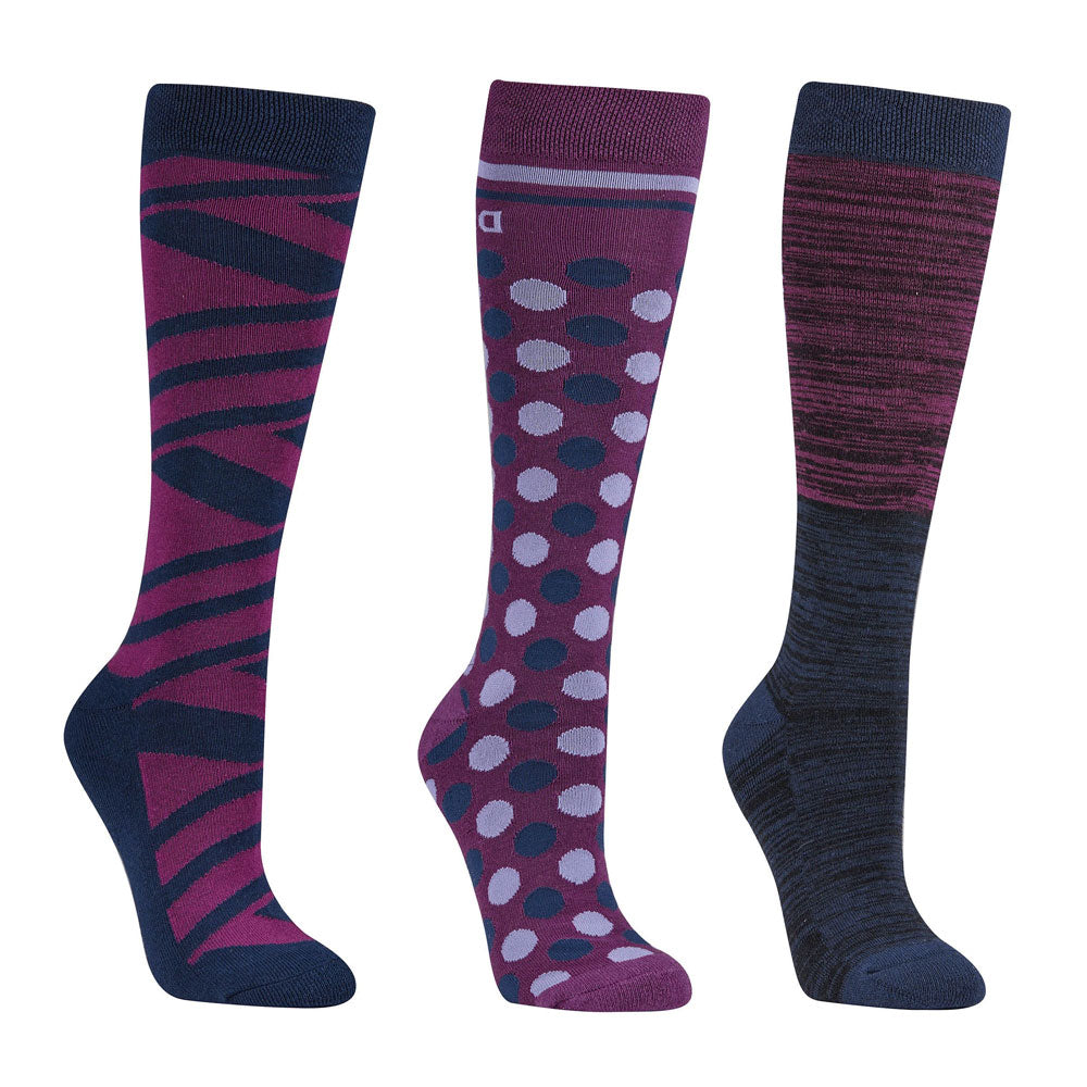 The Dublin 3 Pack Socks in Dark Red#Dark Red