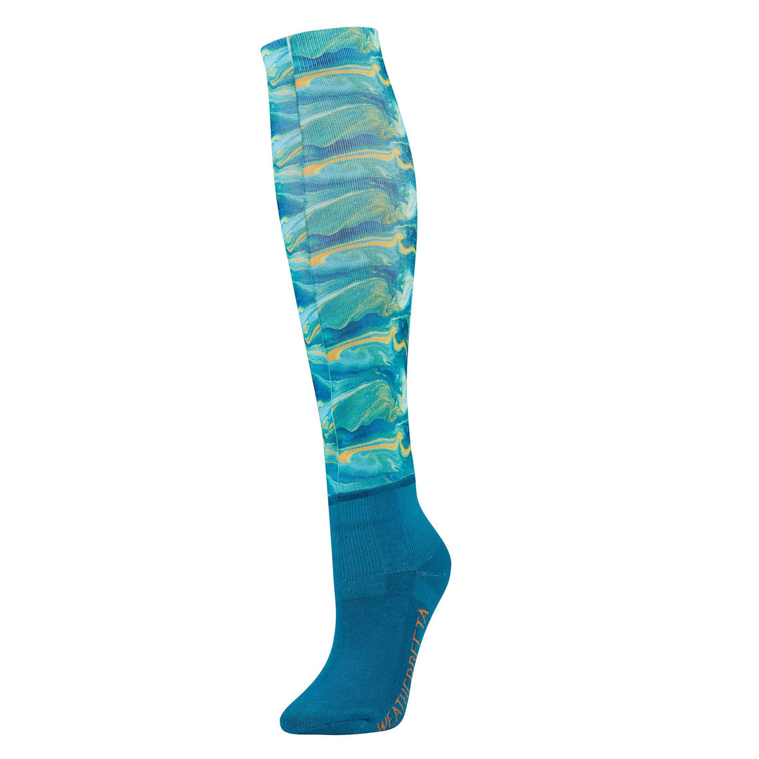 The Weatherbeeta Stocking Socks in Turquoise Print#Turquoise Print