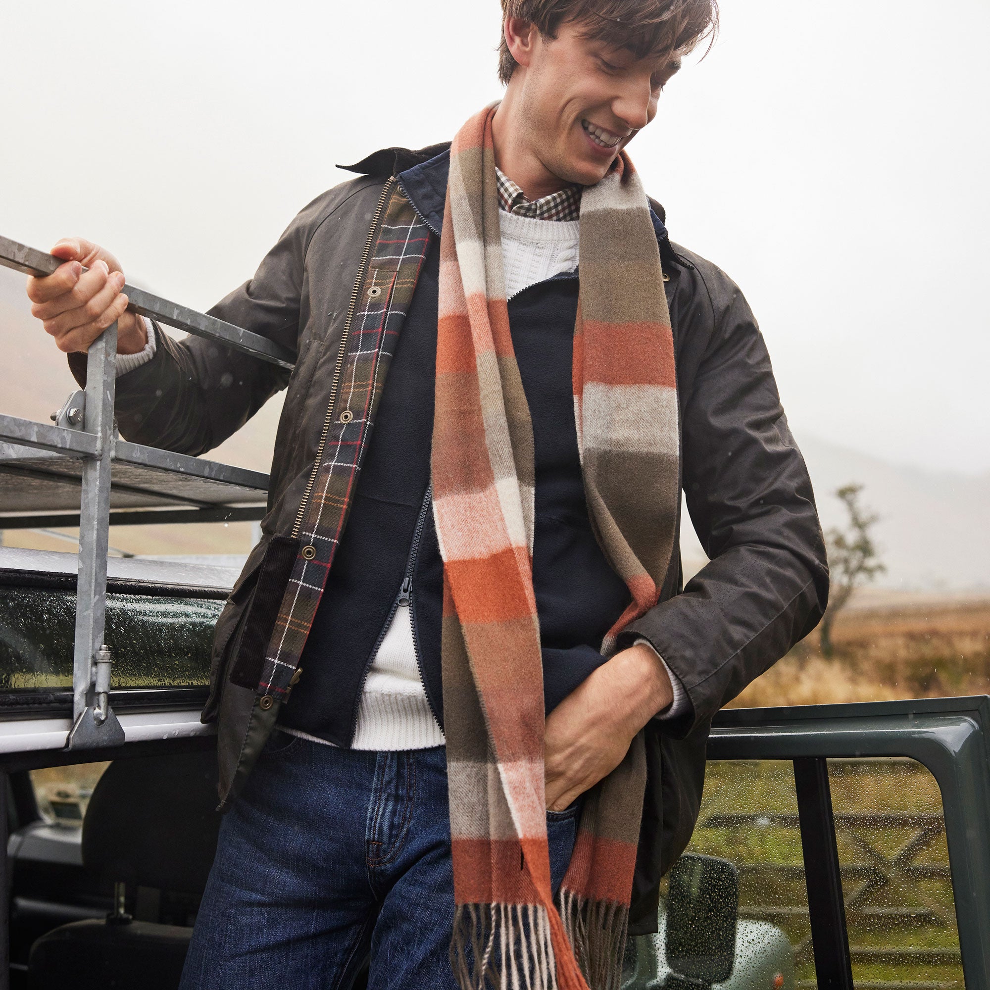 Barbour store tattersall scarf