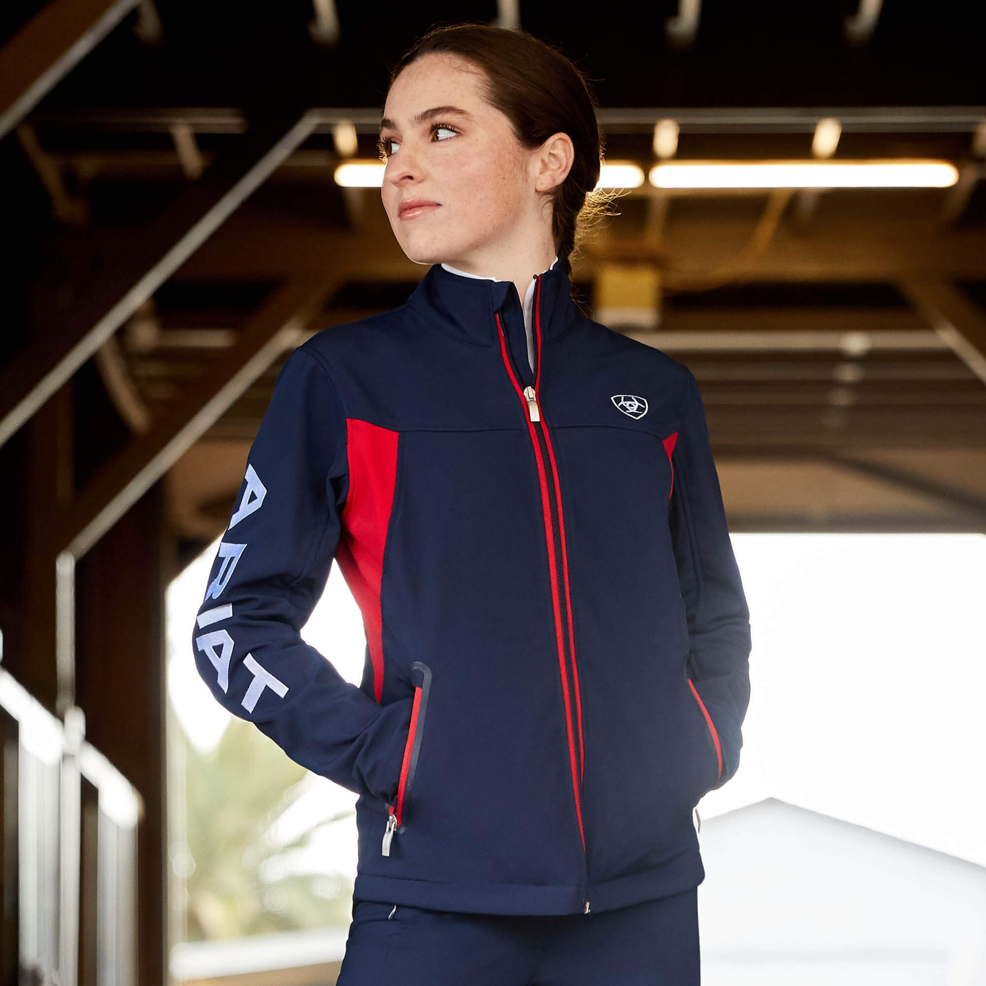 Ariat team logo outlet softshell jacket