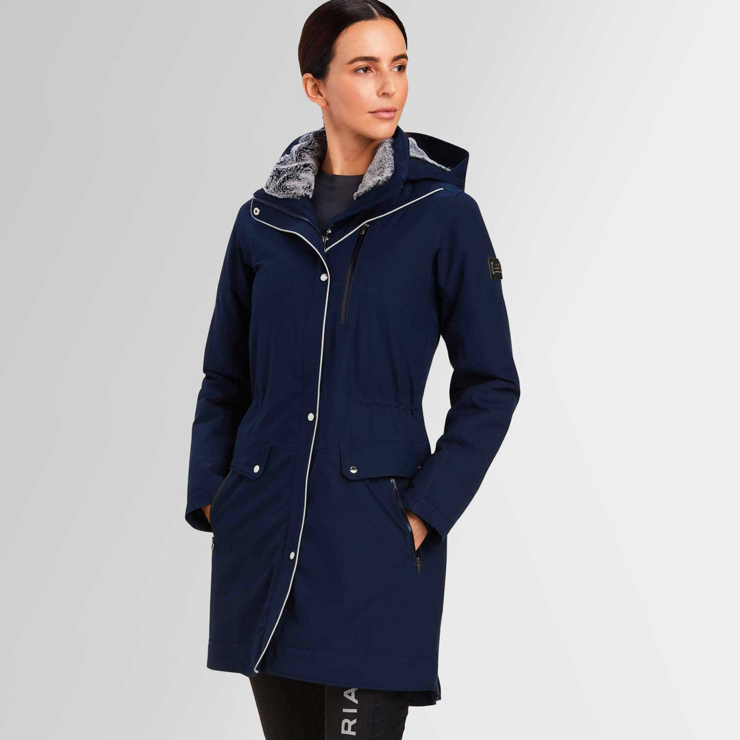The Ariat Ladies Tempest Insulated H20 Parka in Navy#Navy