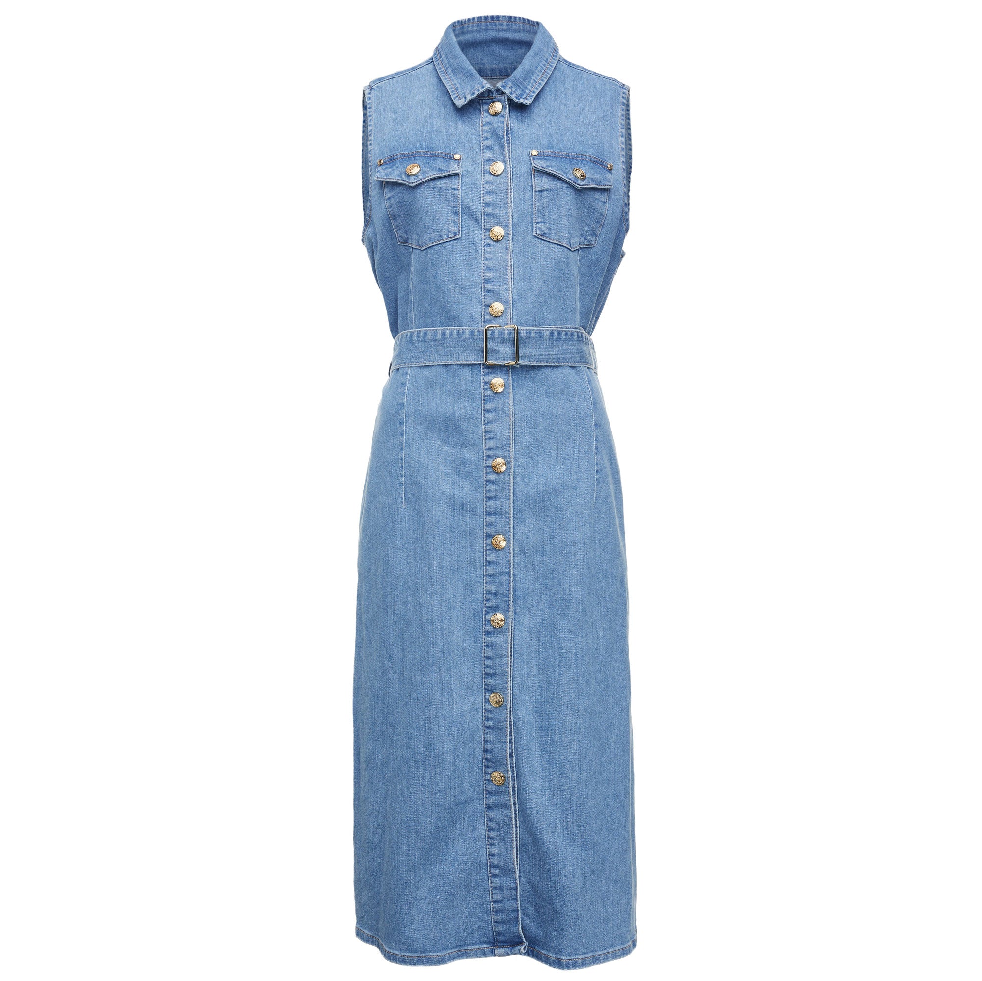 Mid Blue Vintage Cutline Denim Mini Dress | GANNI US