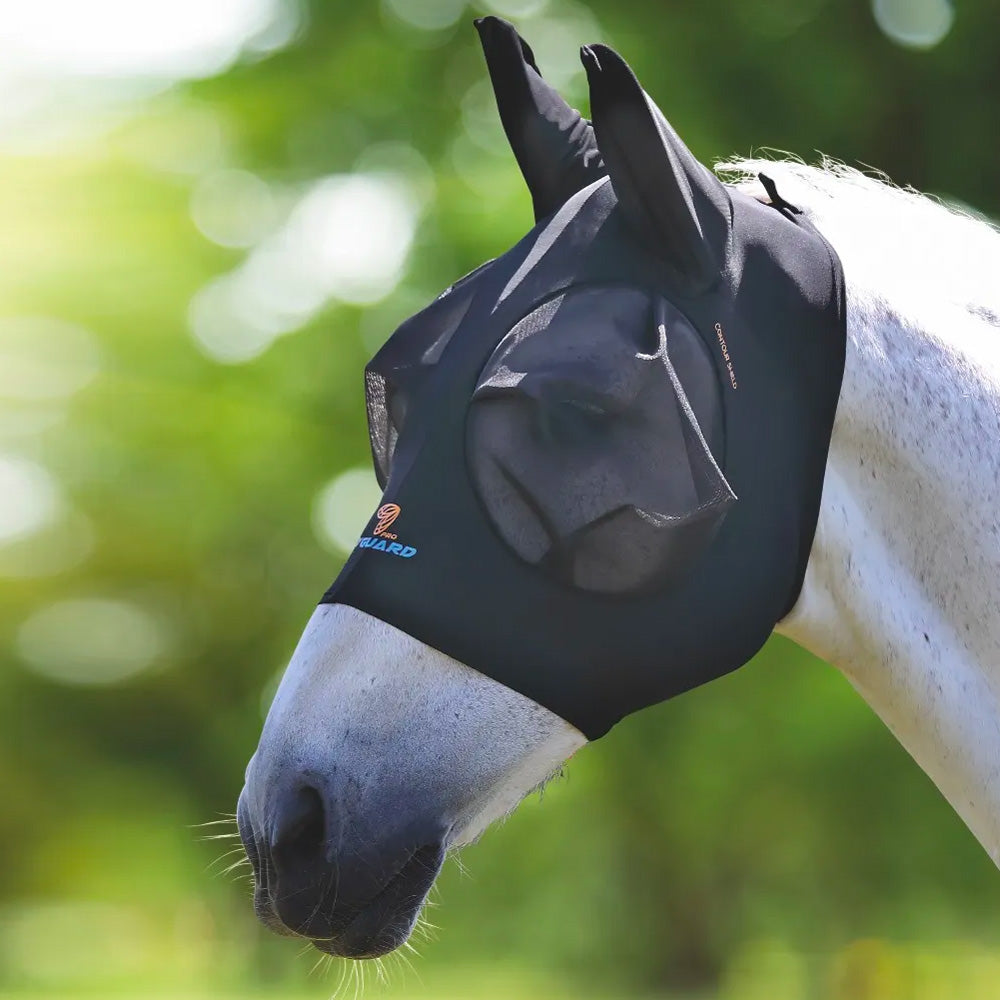 The Shires FlyGuard Pro Stretch Fly Mask in Black#Black