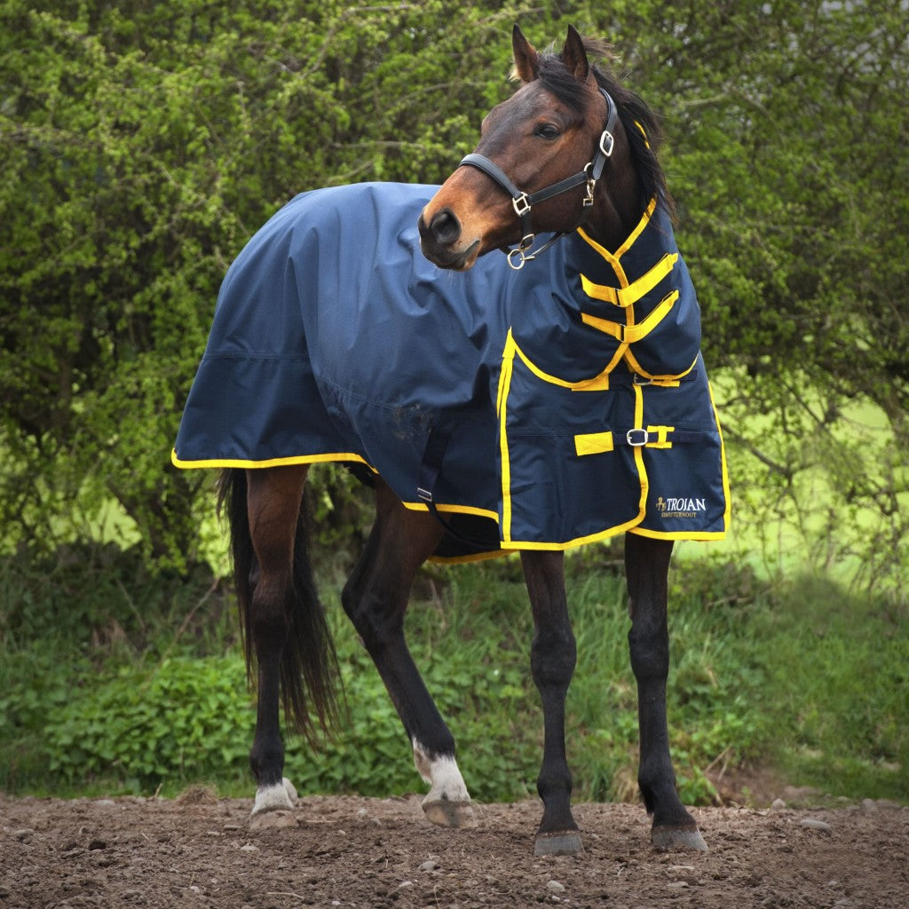 The Gallop Trojan Classic 200g Mediumweight Combo Turnout in Navy#Navy