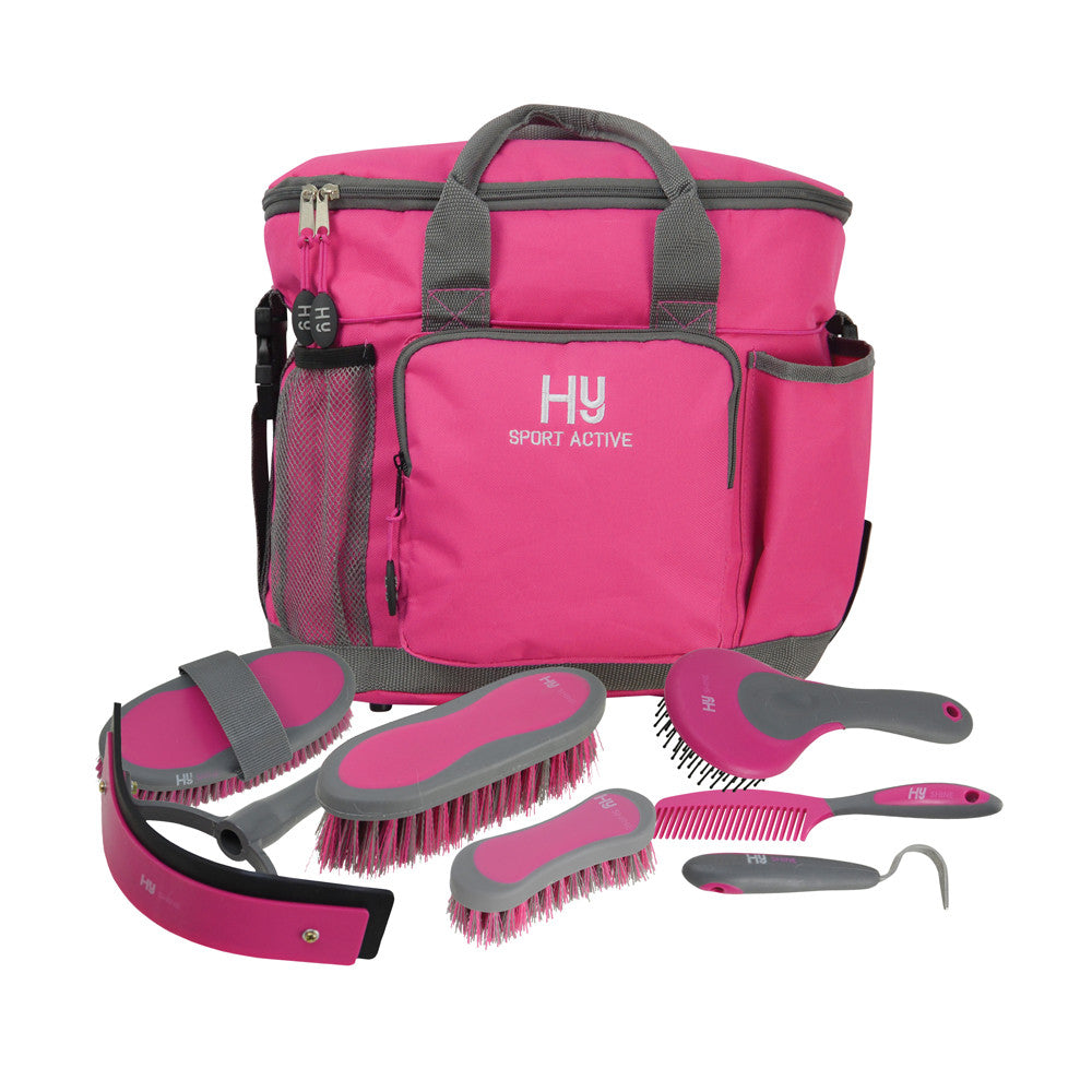 Hy Sport Active Complete Grooming Kit Bag in Pink#Pink