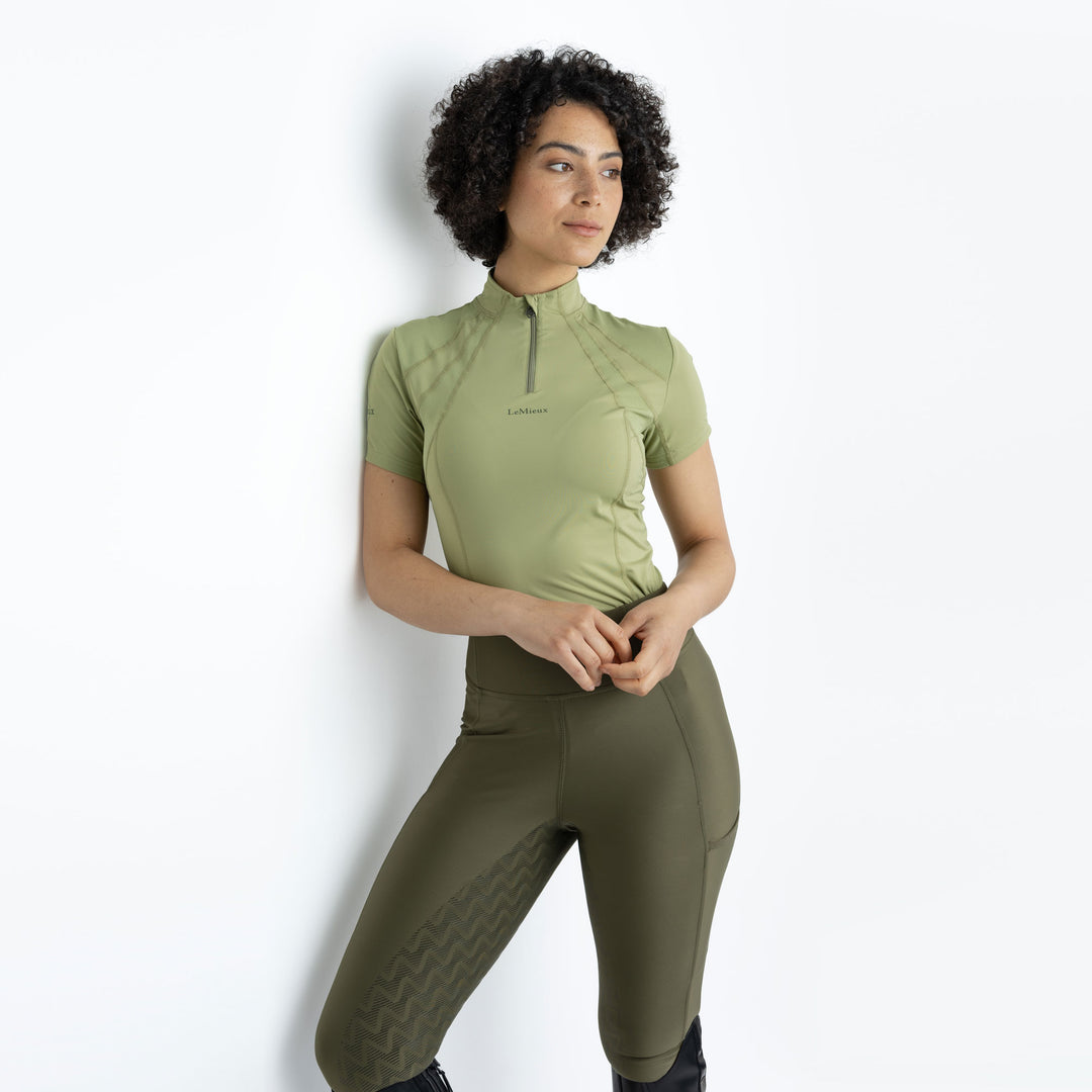 The LeMieux Ladies Mia Mesh Baselayer in Moss#Moss