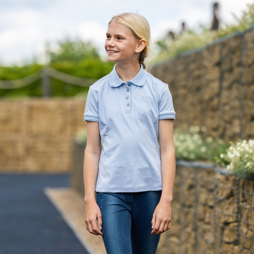 The LeMieux Young Rider Polo Shirt in Mist#Mist