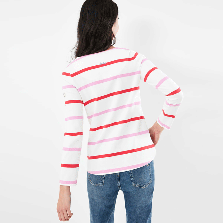 Joules Ladies Harbour Long Sleeve Jersey Top #Cream Stripe