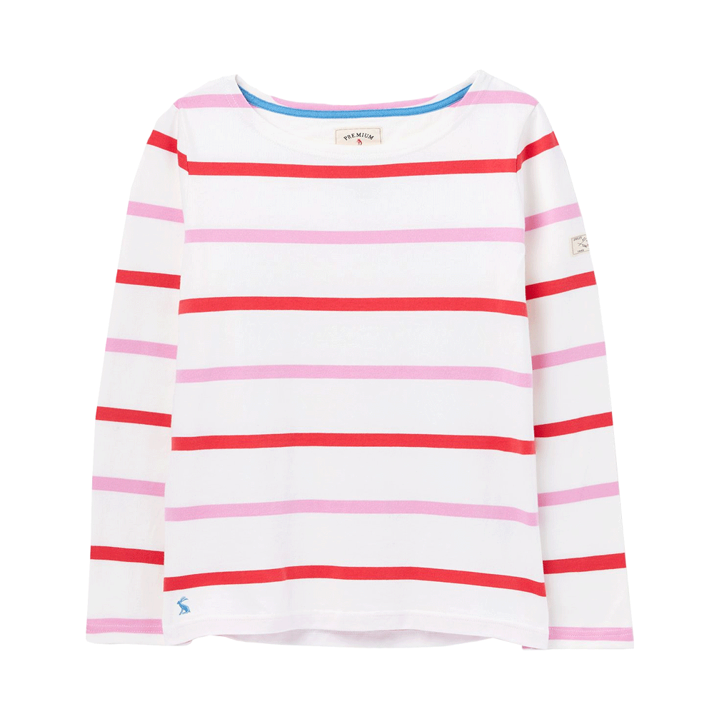 Joules Ladies Harbour Long Sleeve Jersey Top #Cream Stripe