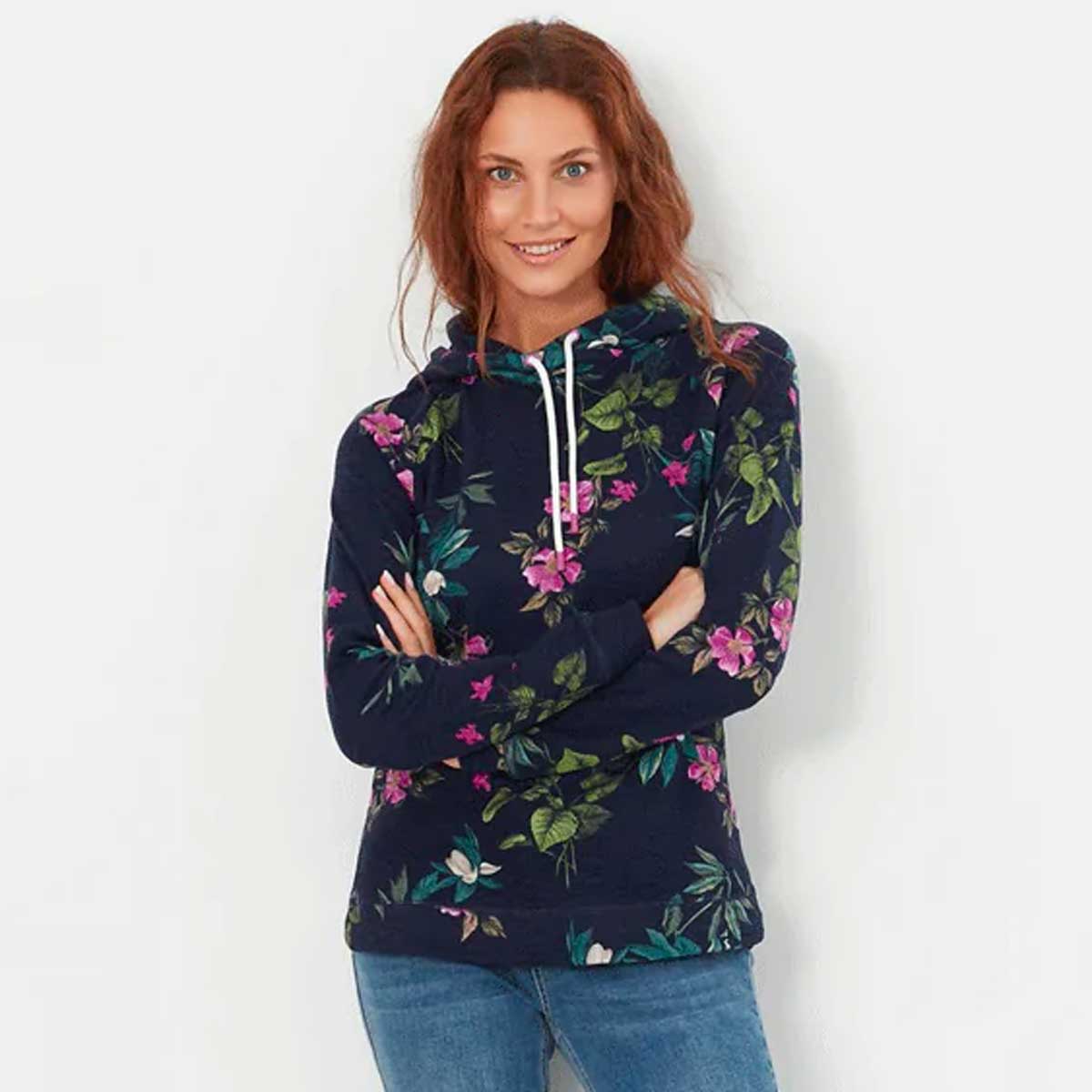 Joules Ladies Marlston Print Hooded Sweatshirt | Millbry Hill