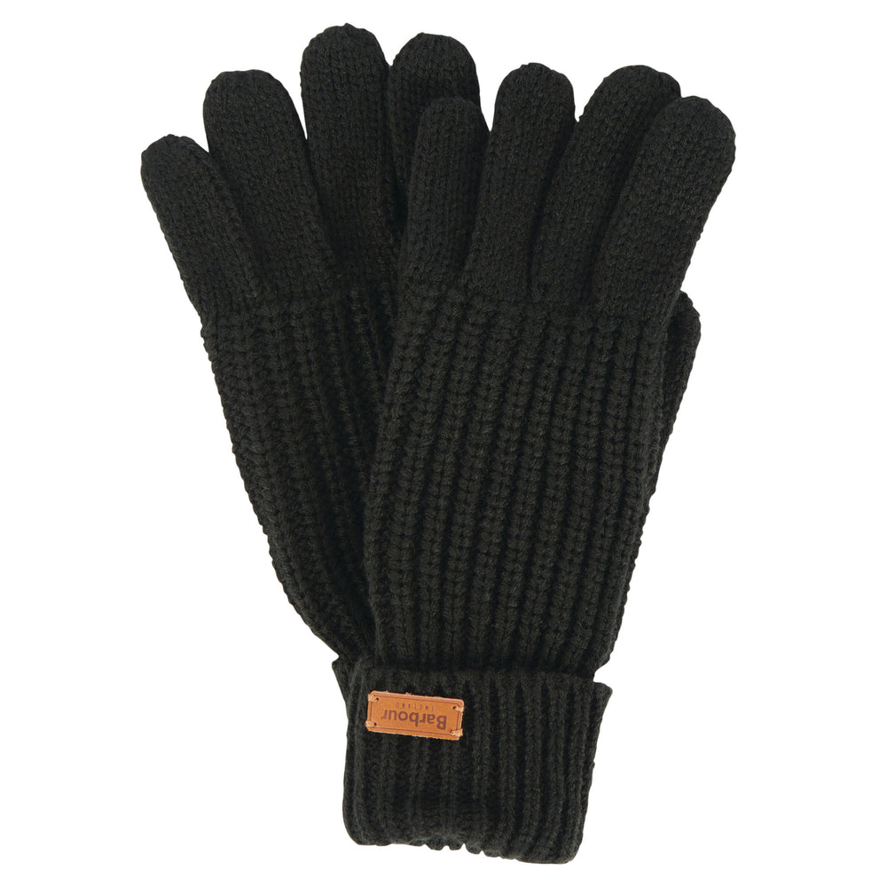 The Barbour Ladies Saltburn Knitted Gloves in Black#Black