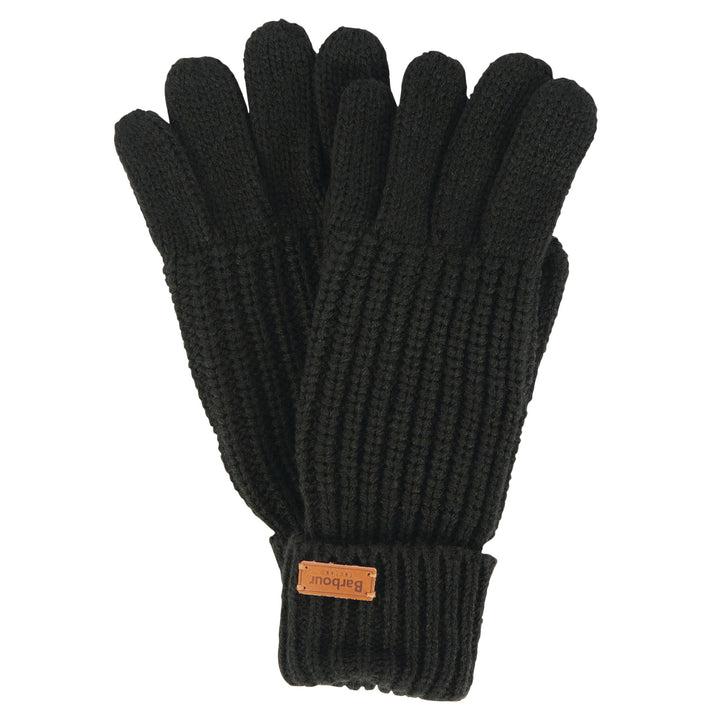 The Barbour Ladies Saltburn Knitted Gloves in Black#Black