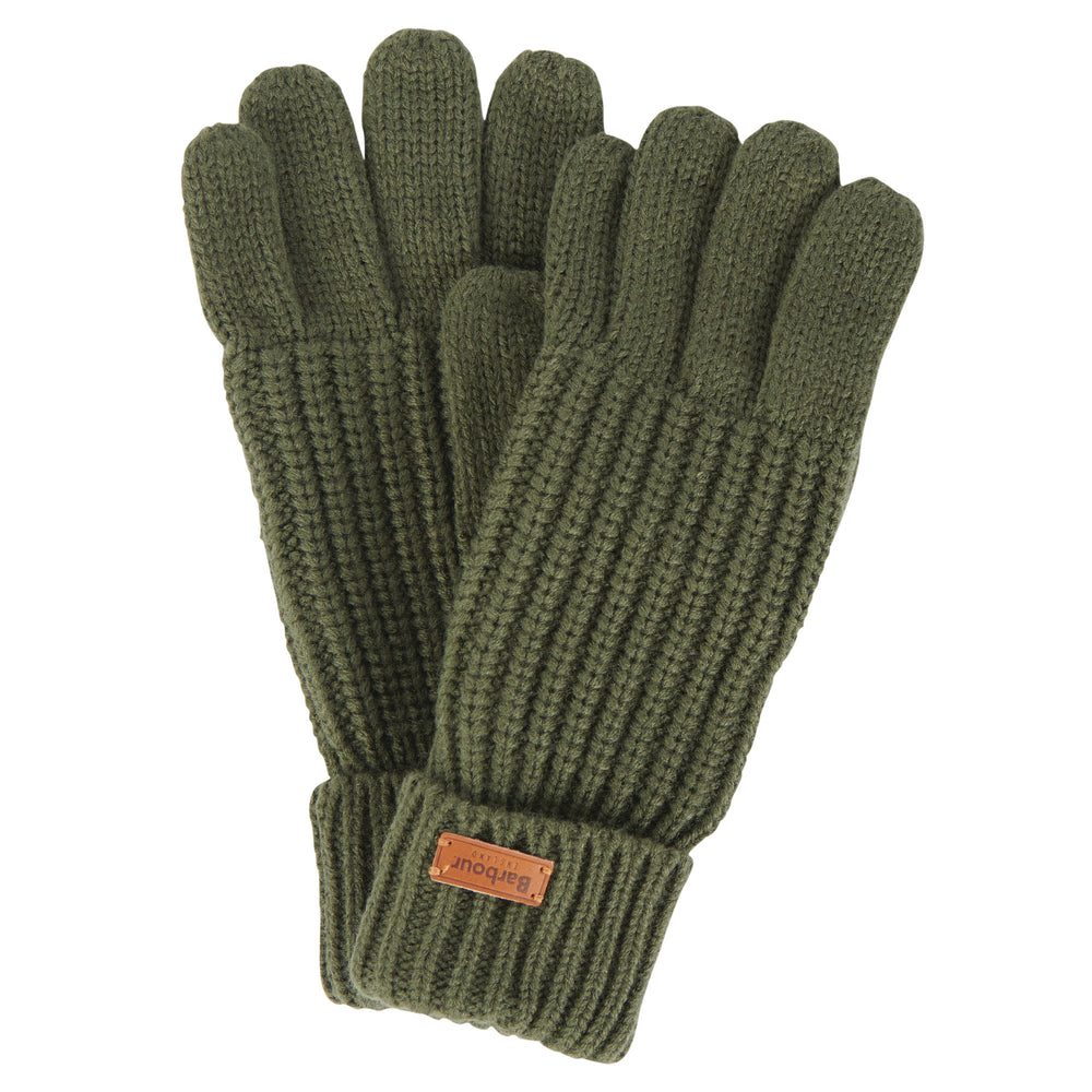 The Barbour Ladies Saltburn Knitted Gloves in Olive#Olive