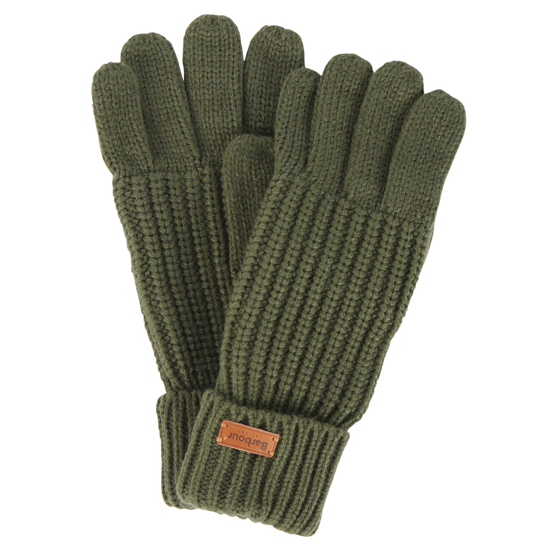 The Barbour Ladies Saltburn Knitted Gloves in Olive#Olive