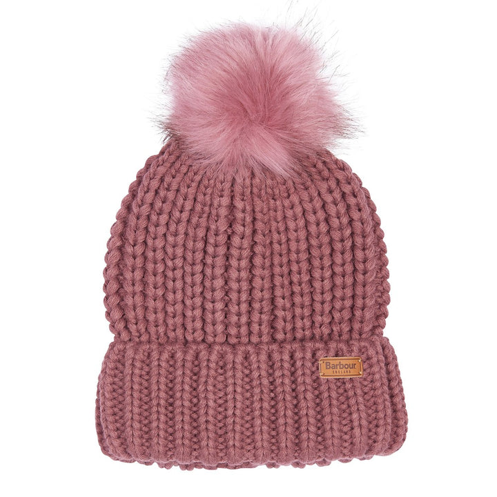 The Barbour Ladies Saltburn Beanie in Dark Pink#Dark Pink