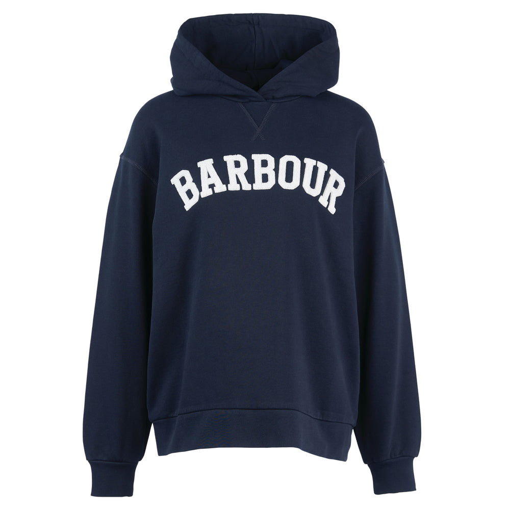 The Barbour Ladies Northumberland Patch Hoodie in Navy#Navy