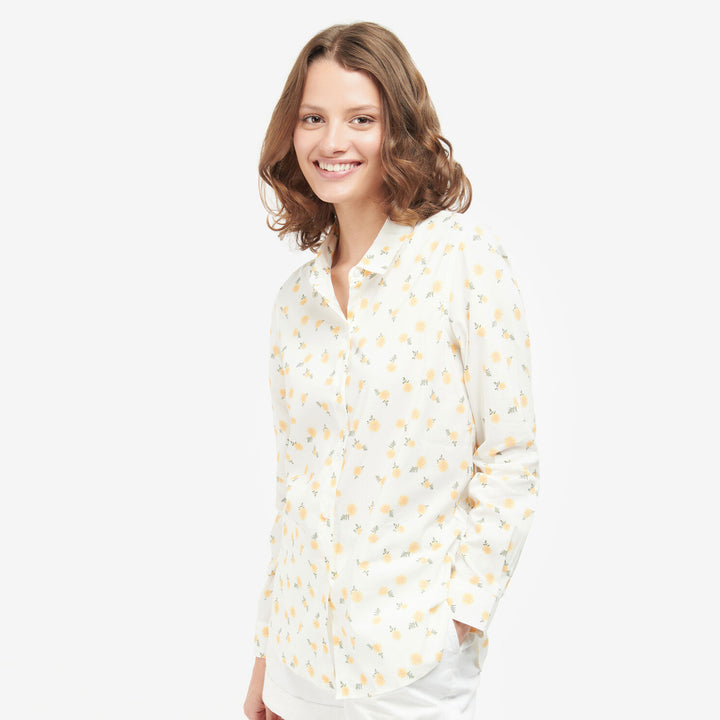 The Barbour Ladies Safari Shirt in Yellow Print#Yellow Print